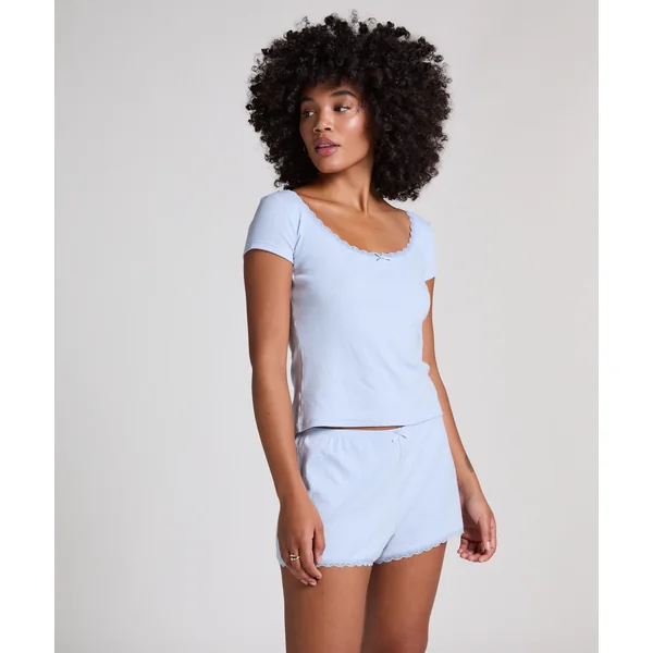 Top Pointelle - Bleu