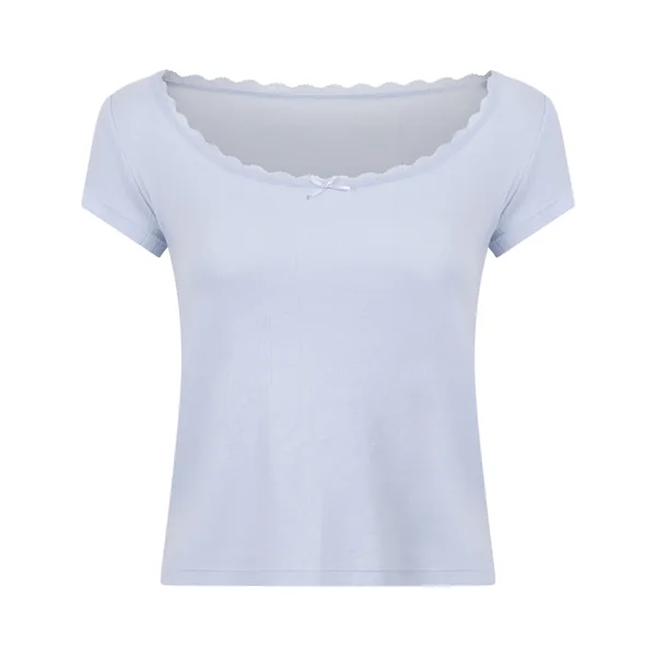 Top Pointelle - Bleu