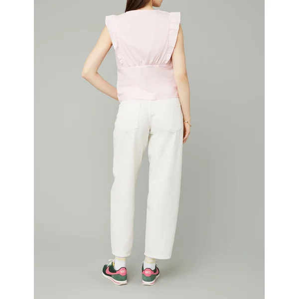 Top sans manches rayé Rose pâle