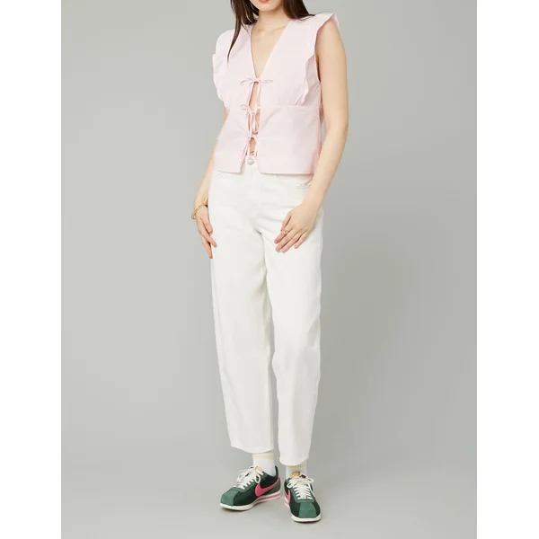 Top sans manches rayé Rose pâle