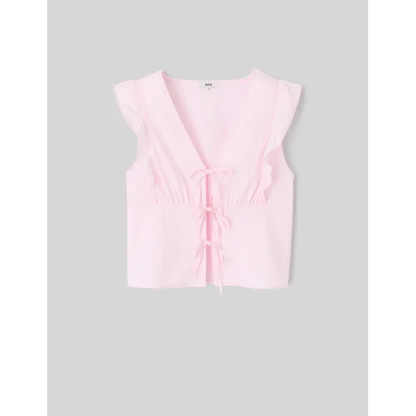 Top sans manches rayé Rose pâle