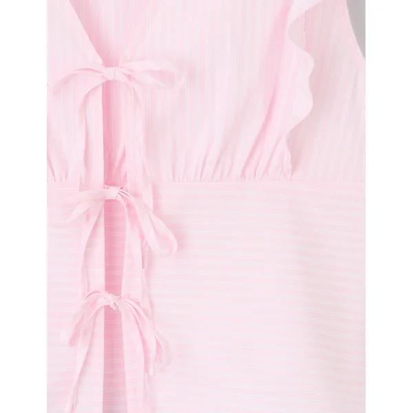 Top sans manches rayé Rose pâle