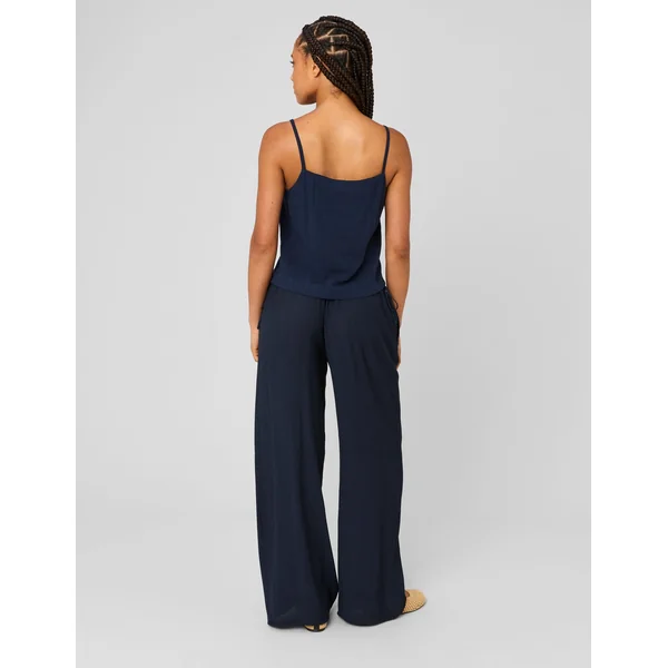 Top à détails bijoux Bleu foncé