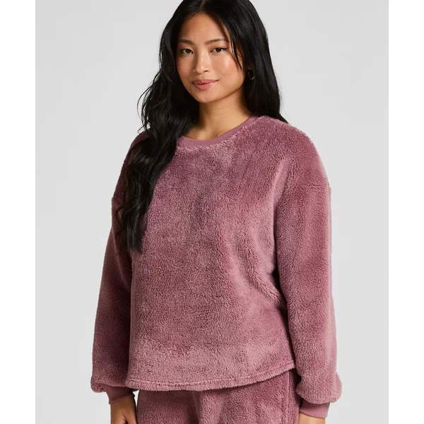 Top à manches longues Fluffy Fleece - Rose