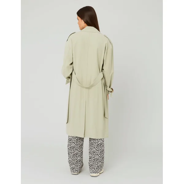 Trench long Vert kaki