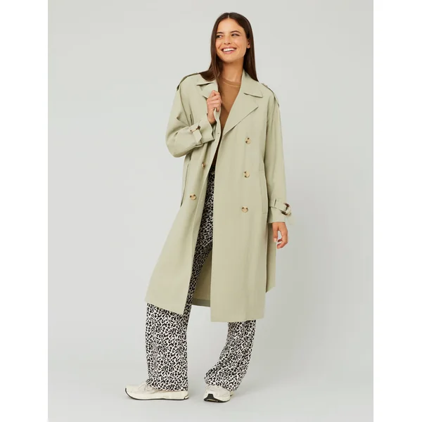 Trench long Vert kaki