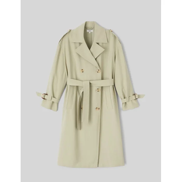 Trench long Vert kaki