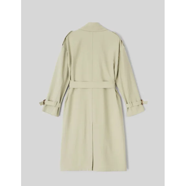Trench long Vert kaki