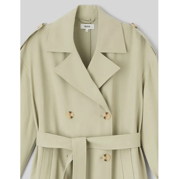Trench long Vert kaki