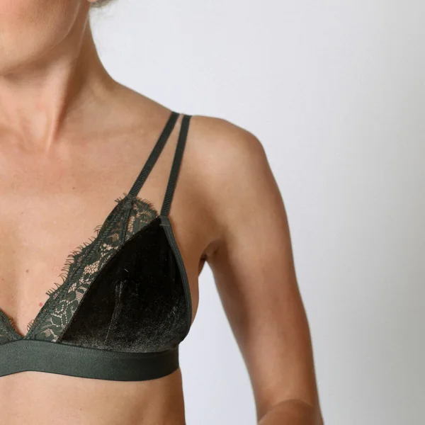 Triangle velours Vert Midnight Lingerie