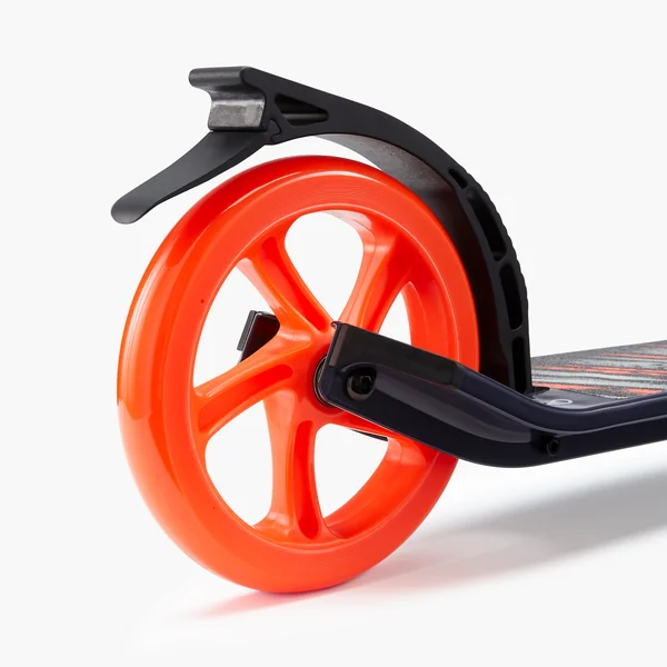 TROTTINETTE MID 7 BLEU MARINE ORANGE AVEC BÉQUILLE