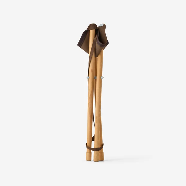 Trépied bois avec assise en cuir 500