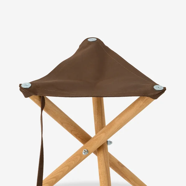 Trépied bois avec assise en cuir 500