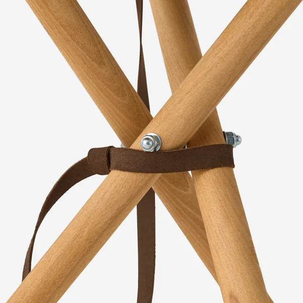 Trépied bois avec assise en cuir 500