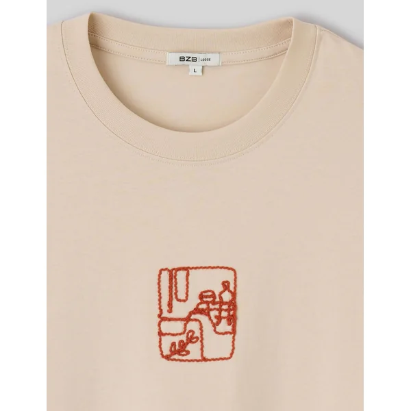 T-shirt animation corde Blanc cassé