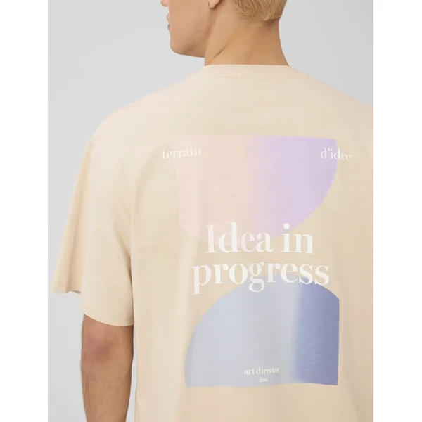 T-shirt animation devant/dos Blanc cassé