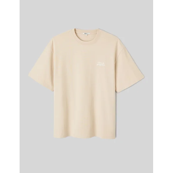 T-shirt animation devant/dos Blanc cassé