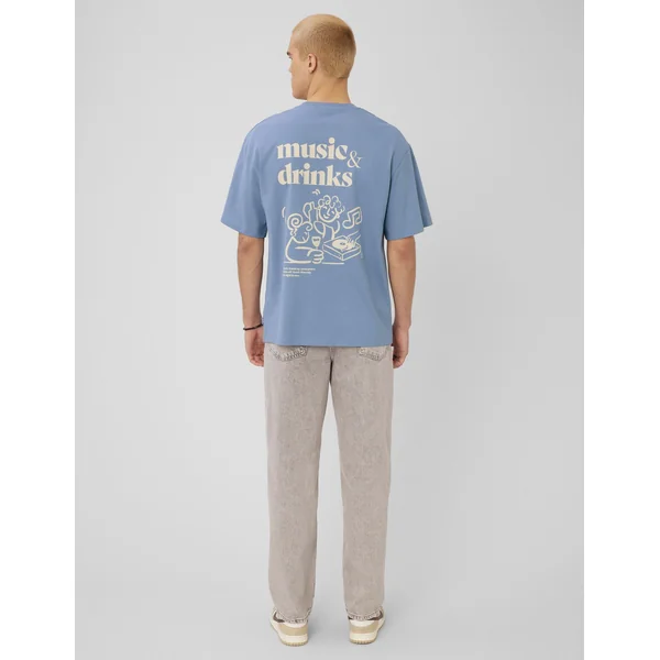 T-shirt animation devant/dos Bleu moyen