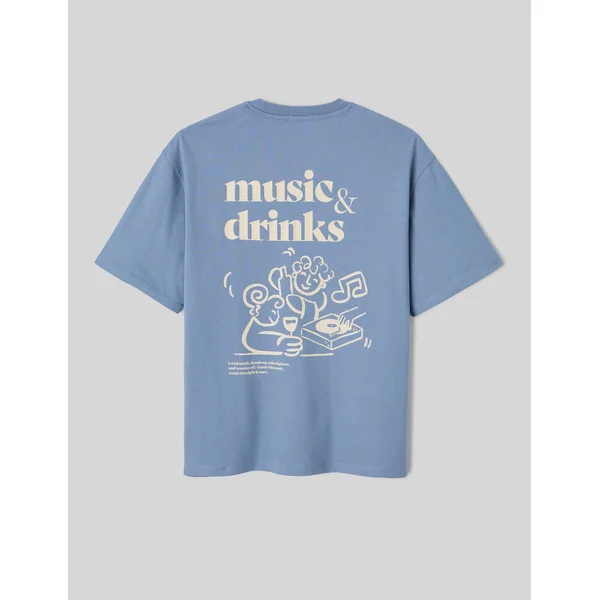 T-shirt animation devant/dos Bleu moyen