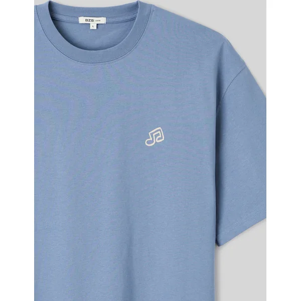 T-shirt animation devant/dos Bleu moyen