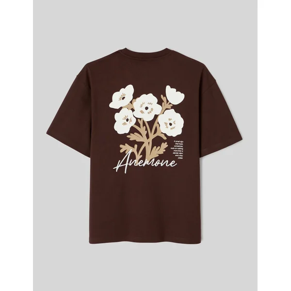 T-shirt animation devant/dos Marron foncée