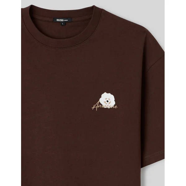 T-shirt animation devant/dos Marron foncée