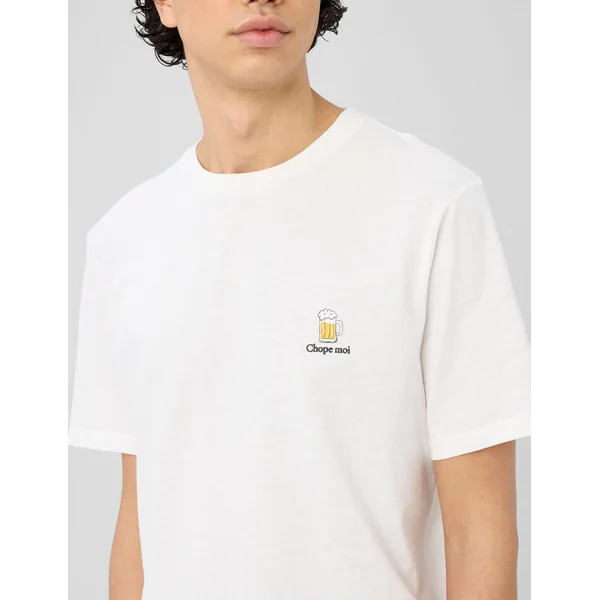 T-shirt animation poitrine Blanc écru