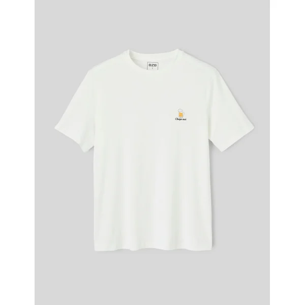 T-shirt animation poitrine Blanc écru
