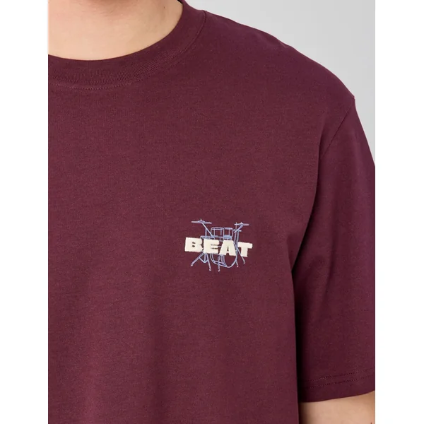 T-shirt animation poitrine Lie de vin