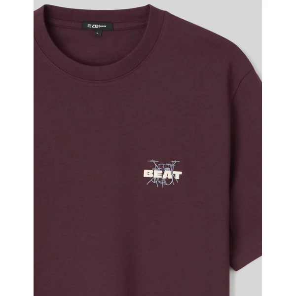 T-shirt animation poitrine Lie de vin