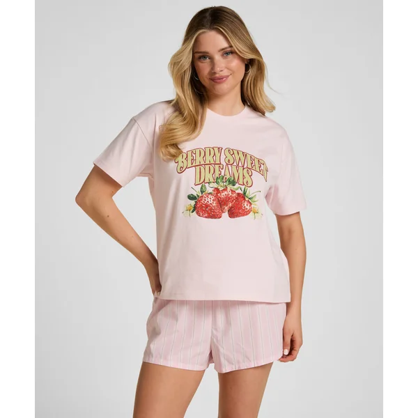 T-shirt avec Imprimé - Rose