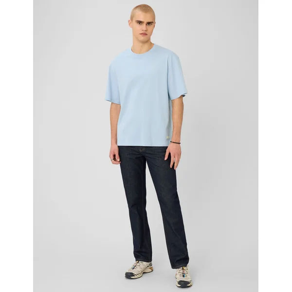 T-shirt avec étiquette message Bleu clair