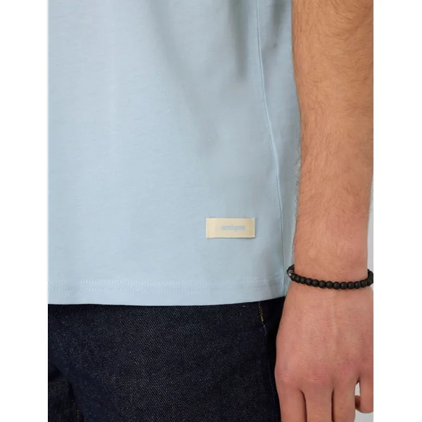 T-shirt avec étiquette message Bleu clair