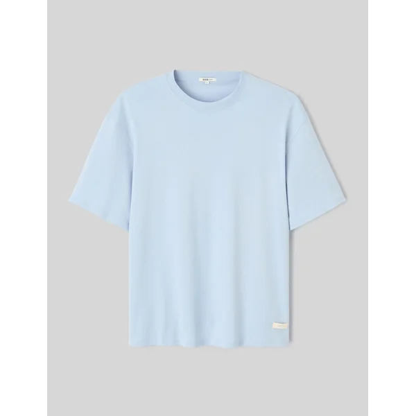 T-shirt avec étiquette message Bleu clair