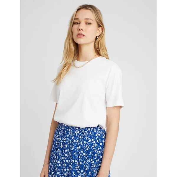 T-shirt basique col rond Blanc