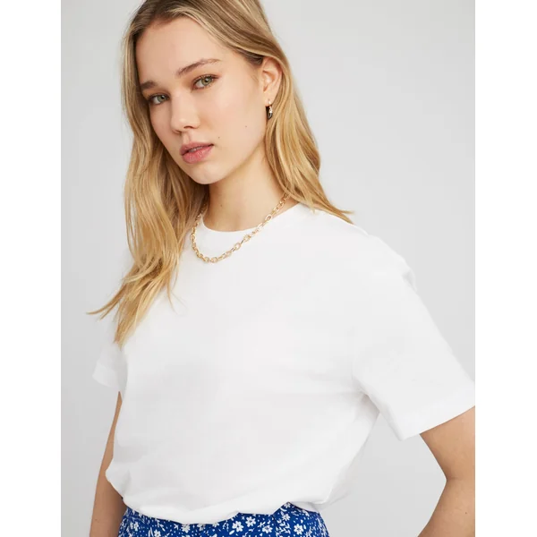 T-shirt basique col rond Blanc