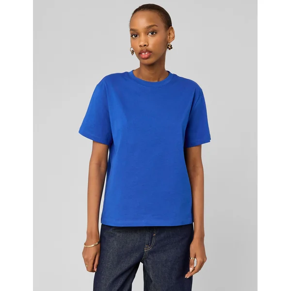 T-shirt basique uni Bleu foncé