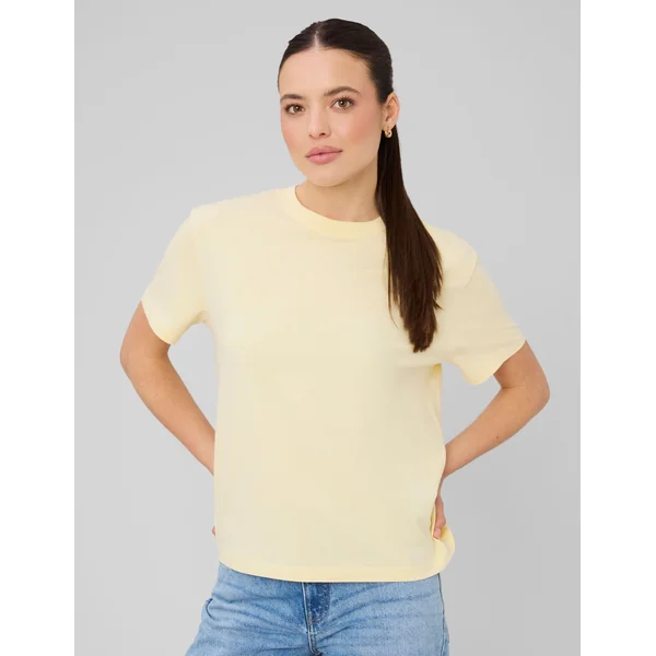 T-shirt basique uni JAUNE PASTEL