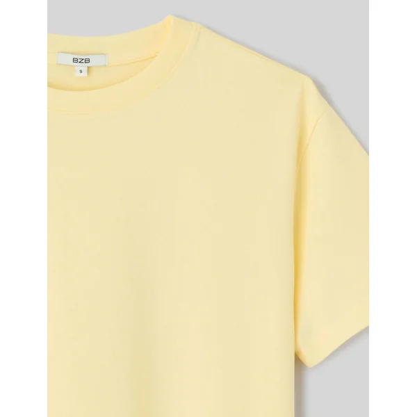 T-shirt basique uni JAUNE PASTEL