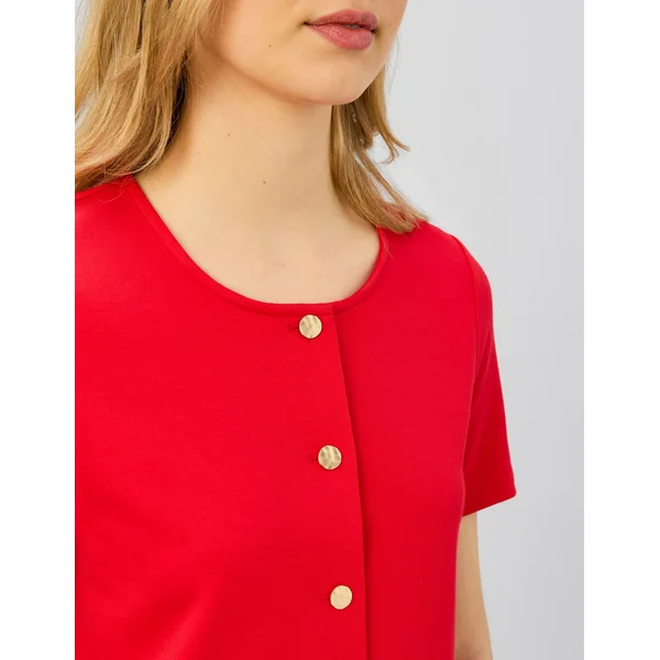 T-shirt boutonné Rouge