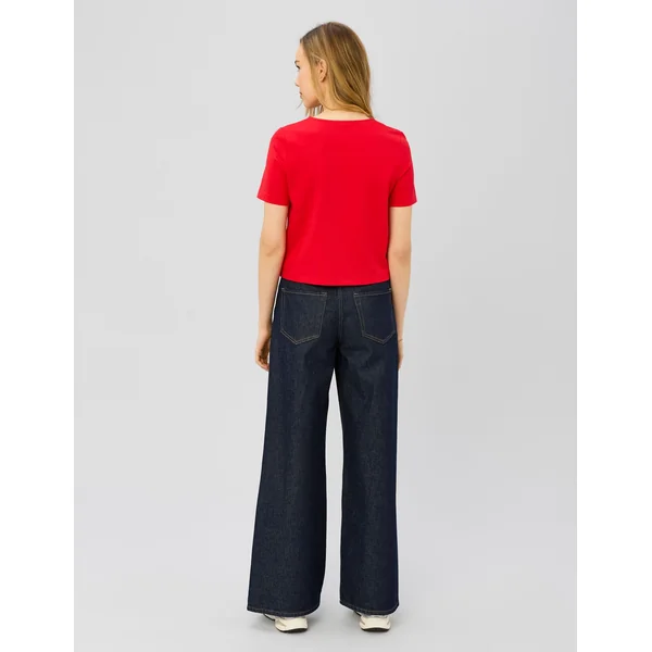 T-shirt boutonné Rouge