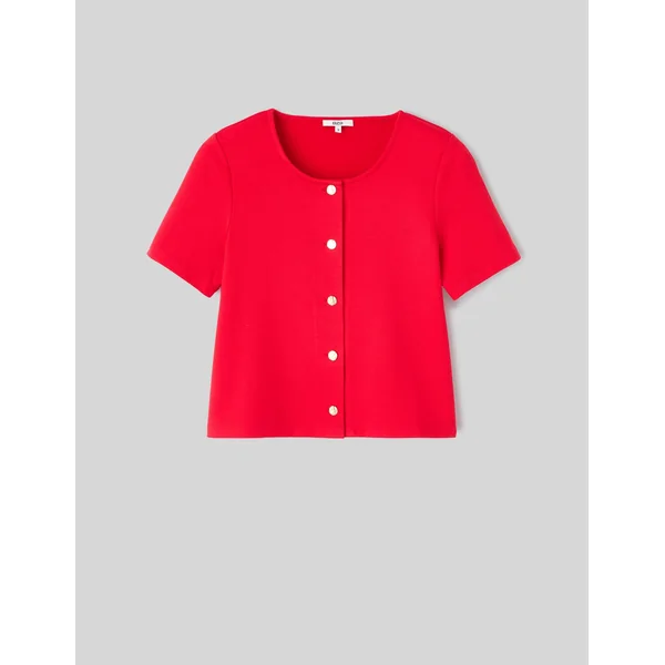 T-shirt boutonné Rouge