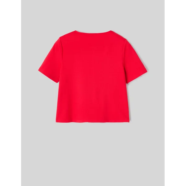 T-shirt boutonné Rouge
