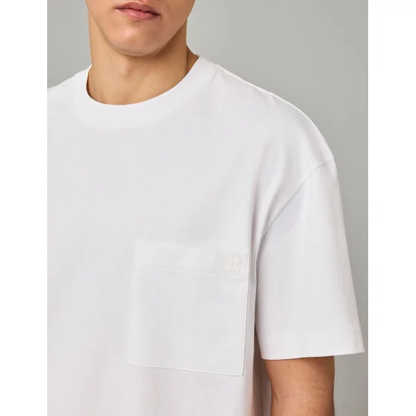 T-shirt boxy poche Blanc