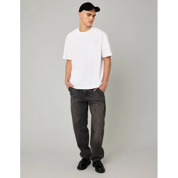 T-shirt boxy poche Blanc