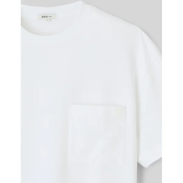 T-shirt boxy poche Blanc