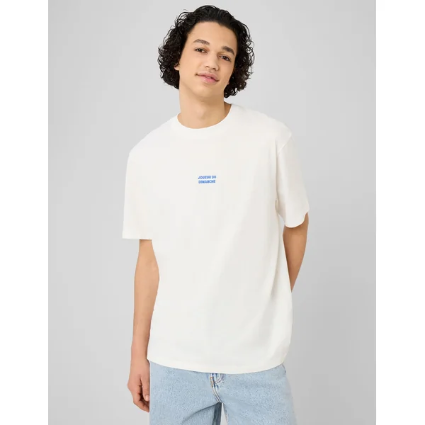 T-shirt broderie poitrine Blanc
