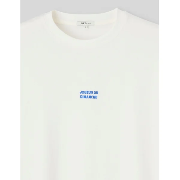 T-shirt broderie poitrine Blanc