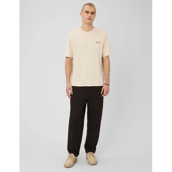 T-shirt broderie poitrine Blanc cassé