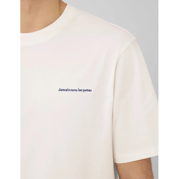 T-shirt broderie poitrine Blanc écru